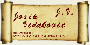 Josip Vidaković vizit kartica